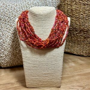 MULTI COLOR 15 STRAND HAND BEADED NECKLACE